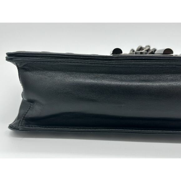 Prada Black Leather Grommet Flap Shoulder Bag*EXCELLENT w/COA Dustbag - Picture 12 of 16